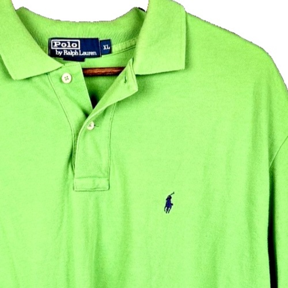 Vintage‎ 90s Polo Ralph Lauren Shirt Mens XL Green Pique Polo Pony Short Sleeve